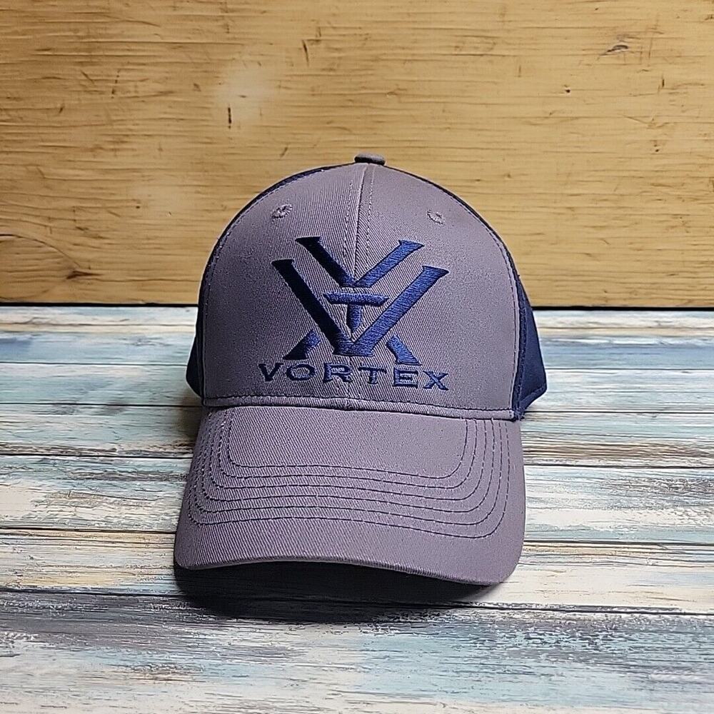 Vortex Trucker Hat Logo Cap Snapback Blue Gray Optics Scope
